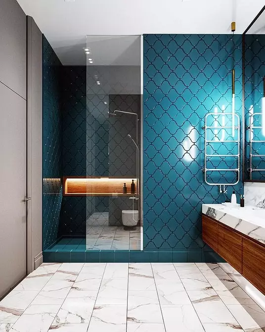 Fresco e espetacular: declaramos o design do banheiro turquesa (83 fotos) 2988_15