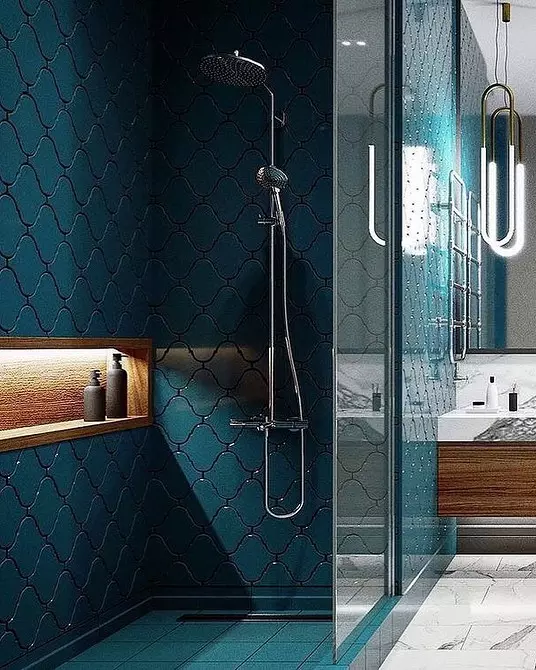 Frais et spectaculaire: nous avons déclaré la conception de la salle de bain turquoise (83 photos) 2988_16