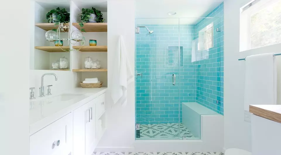 Frais et spectaculaire: nous avons déclaré la conception de la salle de bain turquoise (83 photos)