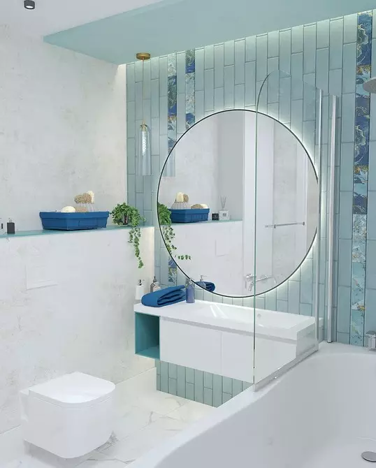 Svaigi un iespaidīgi: mēs paziņojām tirkīza vannas istabas dizainu (83 fotogrāfijas) 2988_30