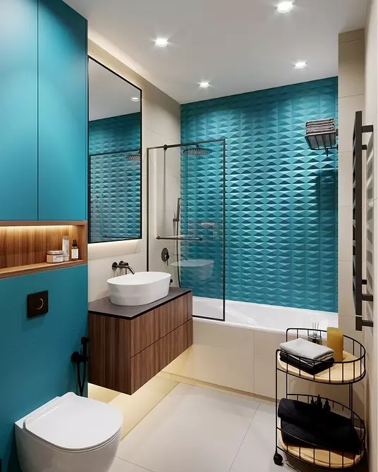 Свјеже и спектакуларно: Прогласили смо дизајн тиркизне купатила (83 фотографије) 2988_46