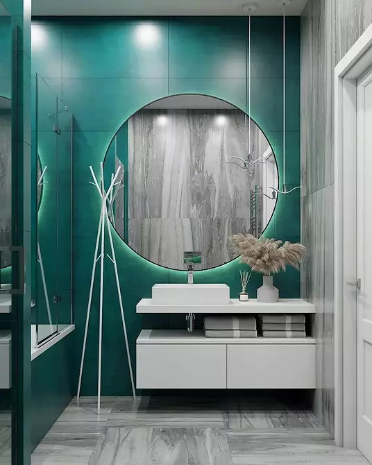 Frisk og spektakulær: Vi erklærede design af turkis badeværelse (83 billeder) 2988_56