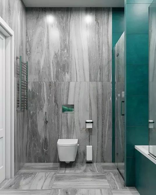 Svaigi un iespaidīgi: mēs paziņojām tirkīza vannas istabas dizainu (83 fotogrāfijas) 2988_57