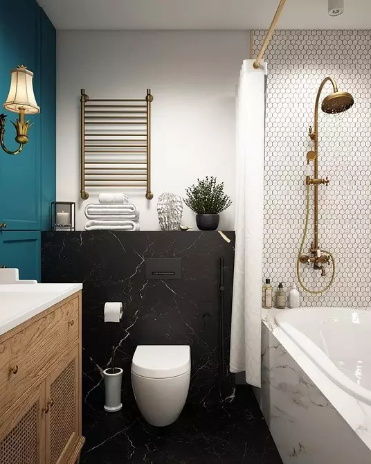 Svaigi un iespaidīgi: mēs paziņojām tirkīza vannas istabas dizainu (83 fotogrāfijas) 2988_71