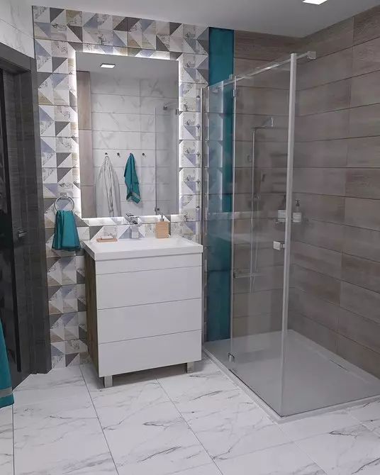 Svaigi un iespaidīgi: mēs paziņojām tirkīza vannas istabas dizainu (83 fotogrāfijas) 2988_76
