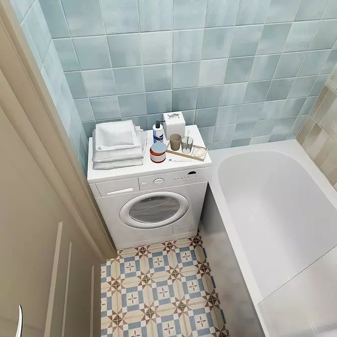 Modna oblika modre kopalnice: izberemo odtenke, teksture in materiale 3036_117