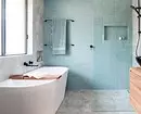 Көк ванна бөлмесінің сәнді дизайны: Біз реңктер, текстуралар мен материалдарды таңдаймыз 3036_123