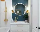 עיצוב אופנתי של חדר אמבטיה כחול: אנו בוחרים גוונים, מרקמים וחומרים 3036_13