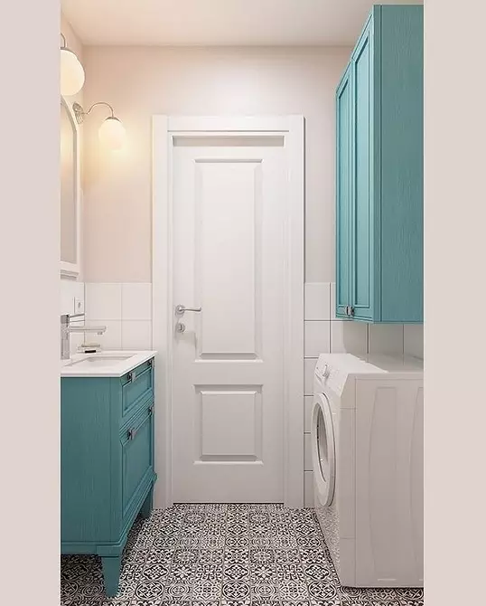 Desain modis saka kamar mandi biru: Kita milih warna, tekstur lan bahan 3036_149