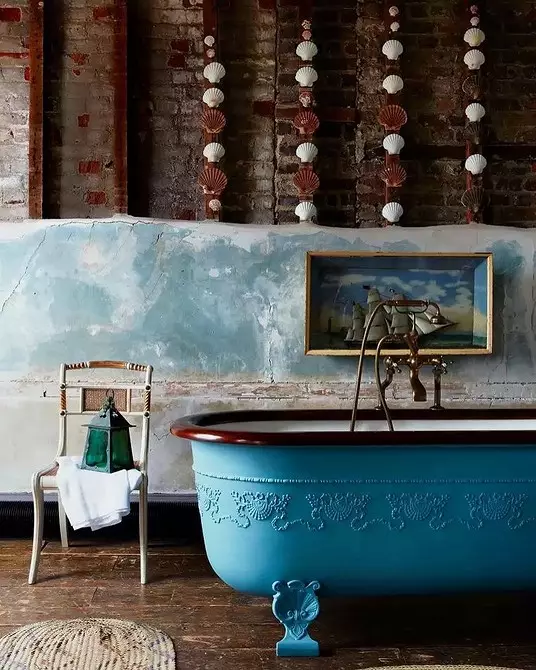 Desain modis kamar mandi biru: urang milih nuansa, tékstur sareng bahan 3036_15