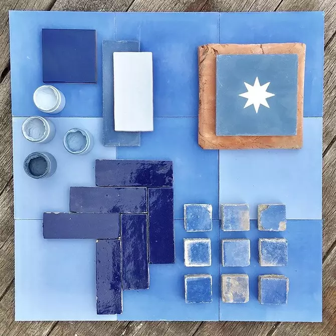 Modna oblika modre kopalnice: izberemo odtenke, teksture in materiale 3036_18