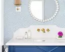 Reka bentuk yang bergaya dari bilik mandi biru: Kami memilih warna, tekstur dan bahan 3036_3