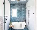 Моден дизайн на синя баня: Ние избираме нюанси, текстури и материали 3036_47
