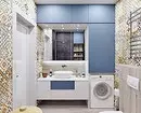 Mavi bir banyoyu şık tasarımı: Biz tonlar, dokular ve malzemeler seçiyoruz 3036_54