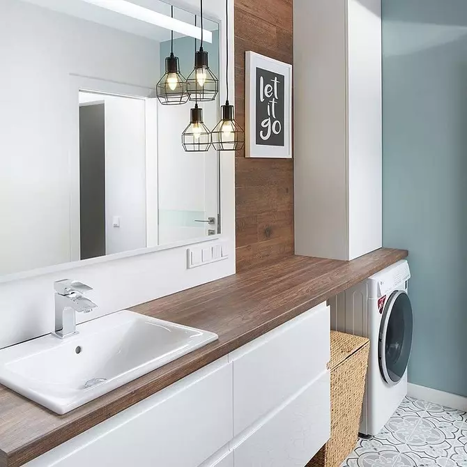 Цэнхэр угаалгын өрөөний загварлаг загвар: Бид сүүдэр, бүтэц, бүтэц, материалыг сонгодог 3036_68