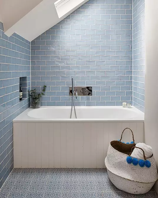 Desain modis kamar mandi biru: urang milih nuansa, tékstur sareng bahan 3036_84