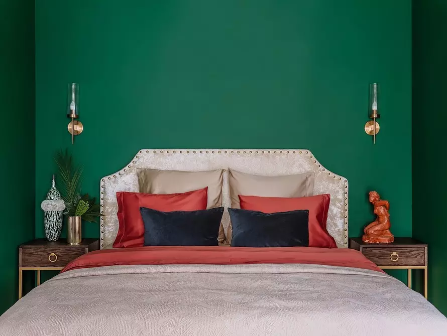 Zelena spavaća soba, Blue Dječja i malina Kupaonica: apartman u Moskvi, u kojem se mnogo boja 3057_45