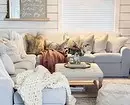 Cómo emitir un diseño interior de sala de estar en la casa de campo y ahorrar: 6 consejos y 73 fotos 3090_10