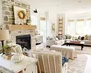 Cómo emitir un diseño interior de sala de estar en la casa de campo y ahorrar: 6 consejos y 73 fotos 3090_122