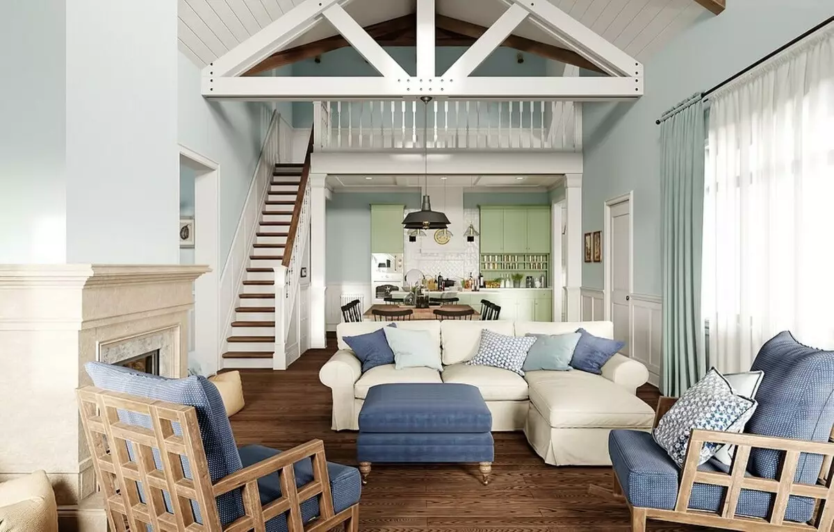 Kepiye cara ngetokake desain interior ruang ing Cottage lan simpen: 6 tips lan 73 foto 3090_36