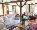 So stellen Sie ein Wohnzimmer-Innenarchitektur in der Hütte aus und sparen Sie: 6 Tipps und 73 Fotos 3090_42