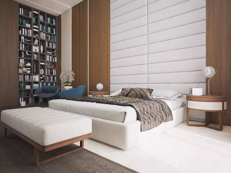 Дизайн на стената в спалнята: 15 необичайни идеи и 69 ярки примера 31092_22