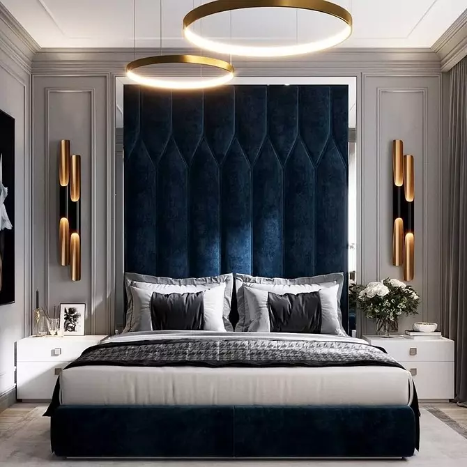 Zidni dizajn u spavaćoj sobi: 15 neobičnih ideja i 69 svijetlih primjera 31092_23