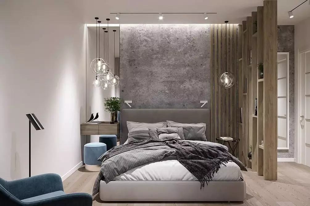 Diseño de pared en el dormitorio: 15 ideas inusuales y 69 ejemplos brillantes 31092_51