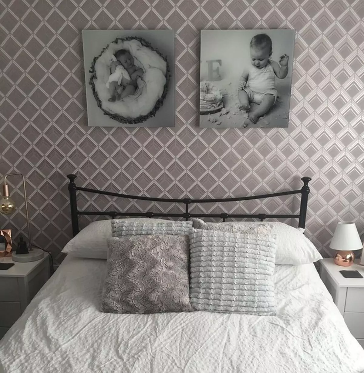 बेडरूम में दीवार डिजाइन: 15 असामान्य विचार और 69 उज्ज्वल उदाहरण 31092_66