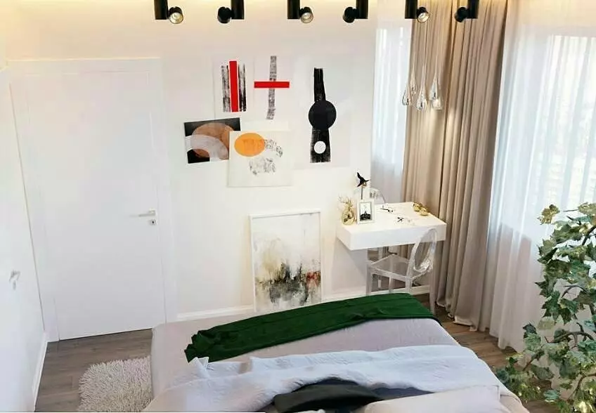 Vægdesign i soveværelset: 15 Usædvanlige ideer og 69 lyse eksempler 31092_72