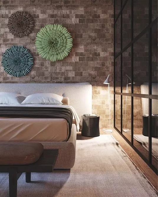 Desain dinding di kamar tidur: 15 ide yang tidak biasa dan 69 contoh cerah 31092_90