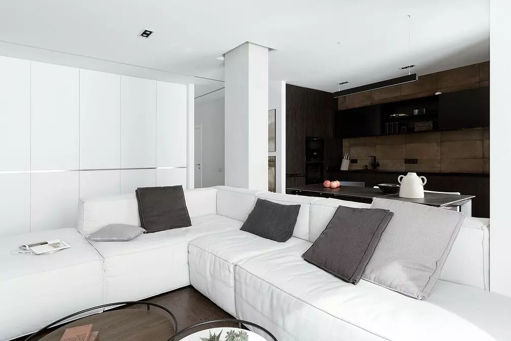 Impian minimalist: apartemen di Minsk, dimana teu aya anu superfluous 3114_36