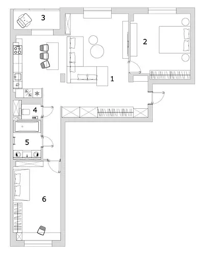 Impian minimalist: apartemen di Minsk, dimana teu aya anu superfluous 3114_58