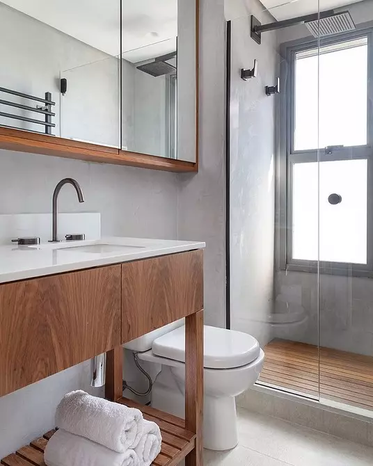 उबाऊ नहीं, और स्टाइलिश: एक ग्रे बाथरूम डिजाइन को सही तरीके से कैसे जारी करें 3159_117