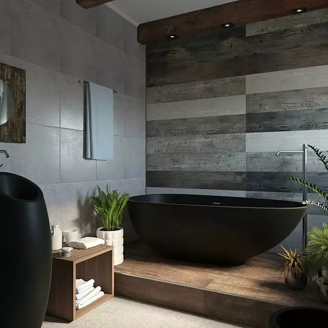 No aburrido, y con estilo: cómo emitir un diseño de baño gris correctamente. 3159_125