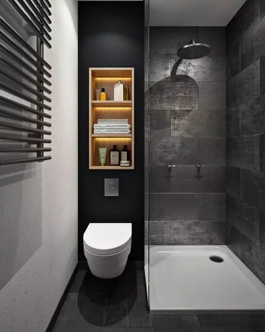 उबाऊ नहीं, और स्टाइलिश: एक ग्रे बाथरूम डिजाइन को सही तरीके से कैसे जारी करें 3159_22