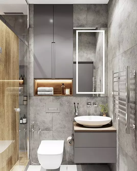 उबाऊ नहीं, और स्टाइलिश: एक ग्रे बाथरूम डिजाइन को सही तरीके से कैसे जारी करें 3159_27