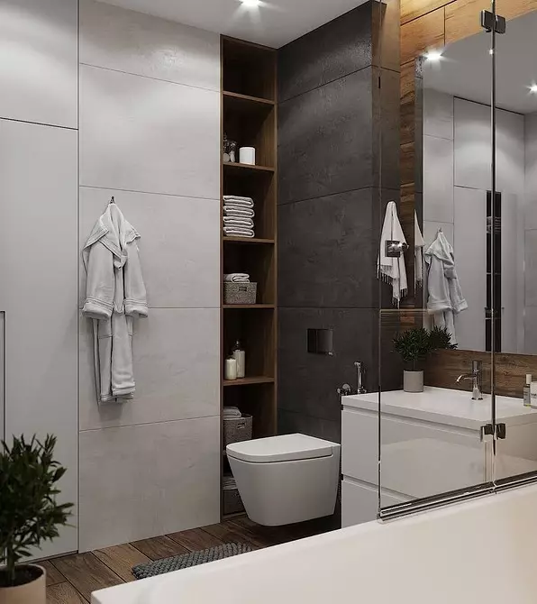 उबाऊ नहीं, और स्टाइलिश: एक ग्रे बाथरूम डिजाइन को सही तरीके से कैसे जारी करें 3159_32