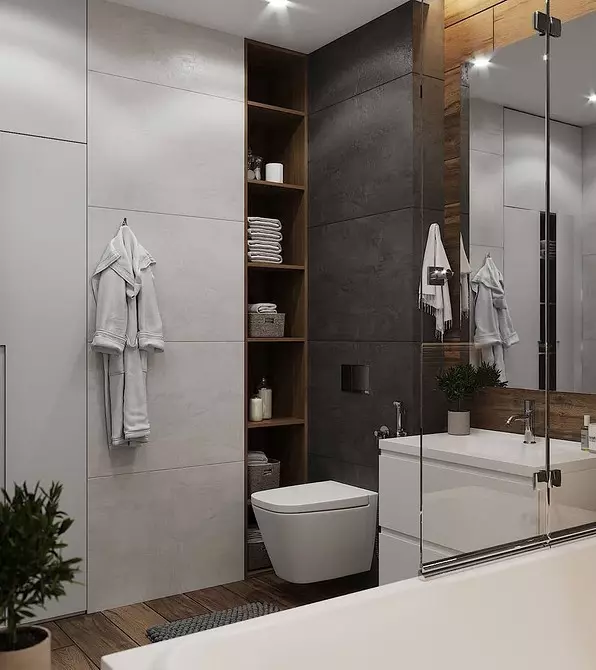 No aburrido, y con estilo: cómo emitir un diseño de baño gris correctamente. 3159_32