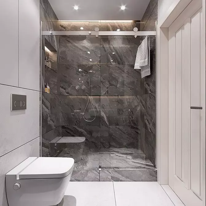 उबाऊ नहीं, और स्टाइलिश: एक ग्रे बाथरूम डिजाइन को सही तरीके से कैसे जारी करें 3159_89