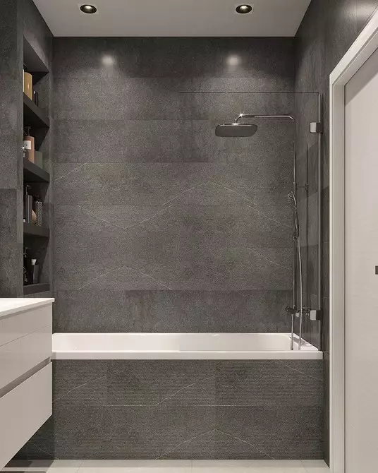 Non noioso ed elegante: come emettere correttamente un design del bagno grigio 3159_90