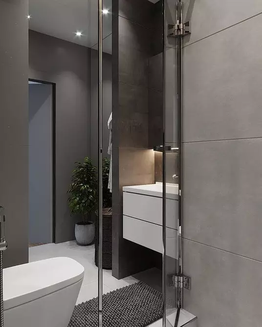 उबाऊ नहीं, और स्टाइलिश: एक ग्रे बाथरूम डिजाइन को सही तरीके से कैसे जारी करें 3159_94