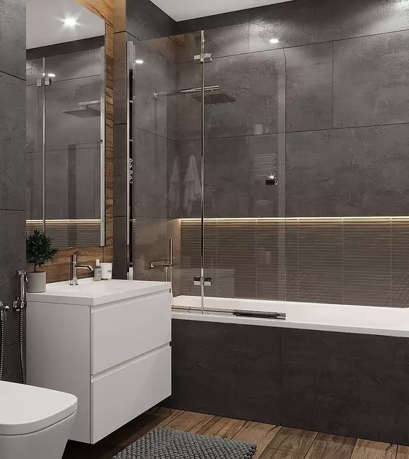 उबाऊ नहीं, और स्टाइलिश: एक ग्रे बाथरूम डिजाइन को सही तरीके से कैसे जारी करें 3159_95