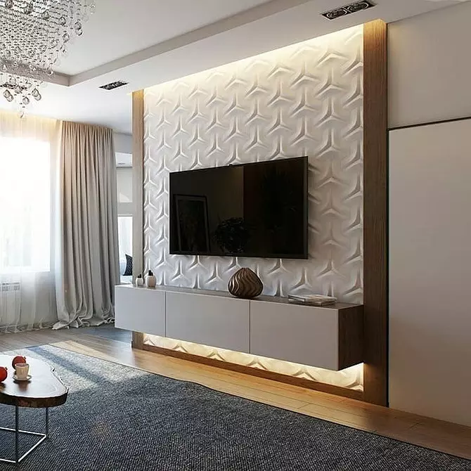 TV nas paredes da sala de estar: 6 opções de design que você aprecia 32000_39