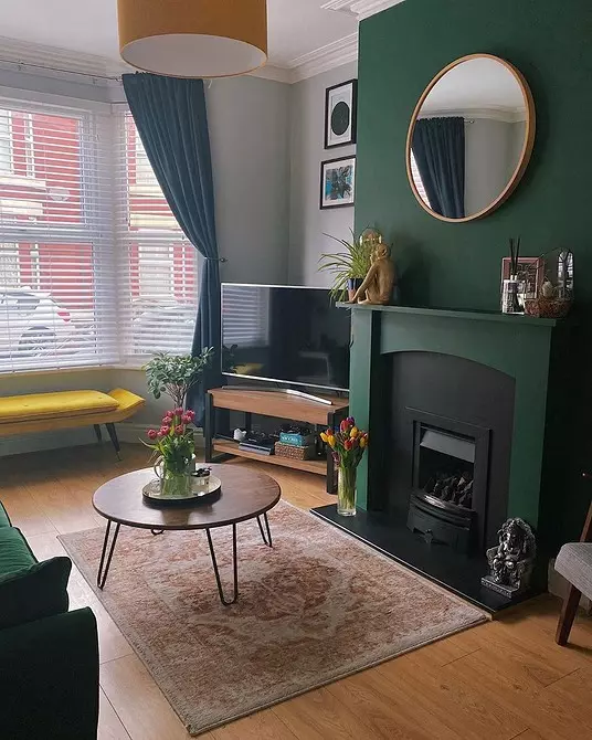 Audaz y de moda: cómo emitir una sala de estar en verde 3228_106