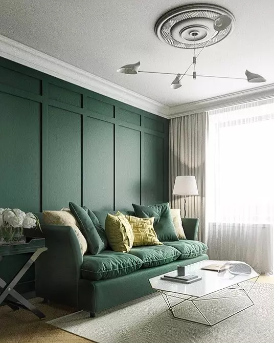 Audaz y de moda: cómo emitir una sala de estar en verde 3228_23
