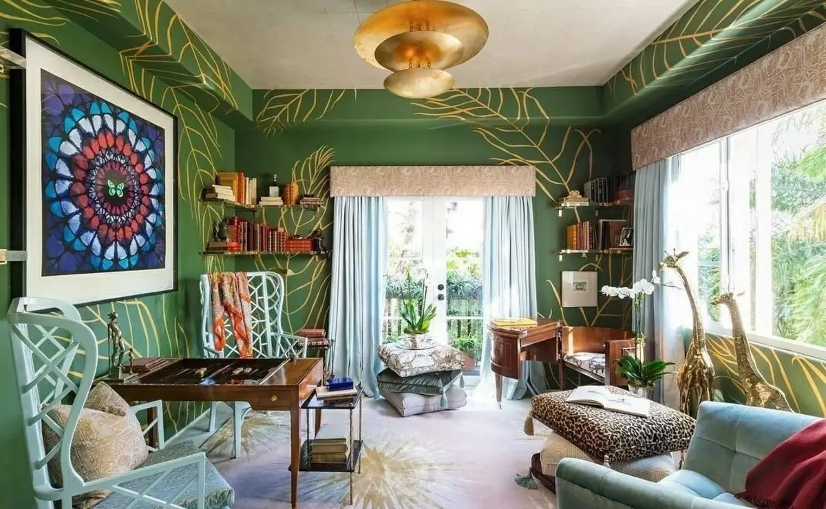 Tuyệt vời và thời trang: Làm thế nào để cấp một phòng khách màu xanh lá cây 3228_63