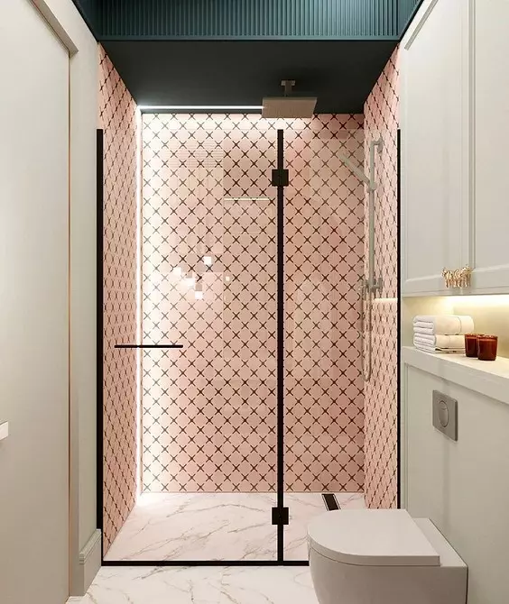 Nous décorons la conception de la salle de bain rose pour que l'intérieur ait l'air approprié et élégant 3297_127