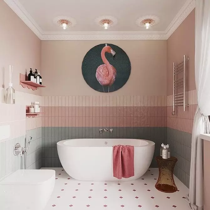 Decoriamo il design del bagno rosa in modo che l'interno sia appropriato ed elegante 3297_130