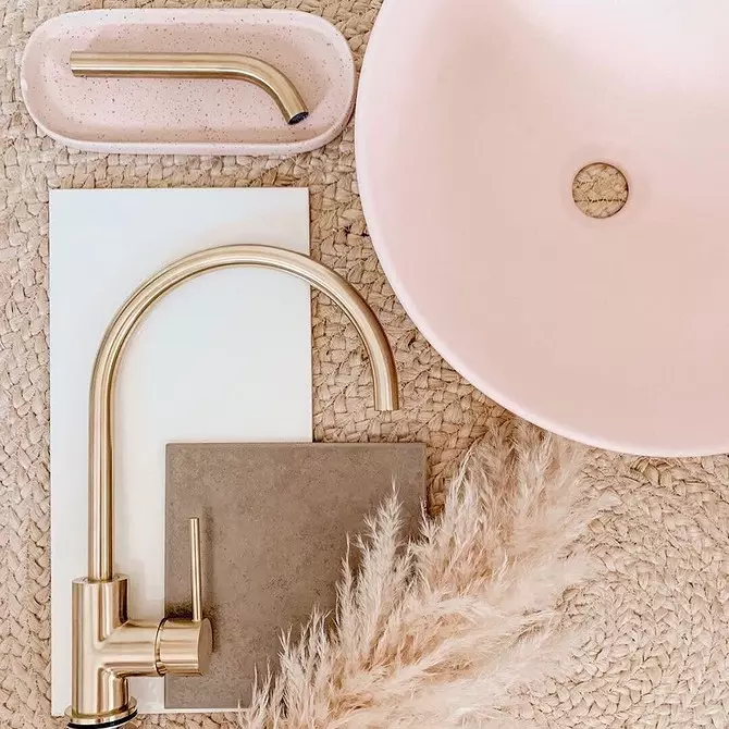 हम गुलाबी बाथरूम के डिजाइन को सजाते हैं ताकि इंटीरियर उचित और स्टाइलिश दिखता हो 3297_138